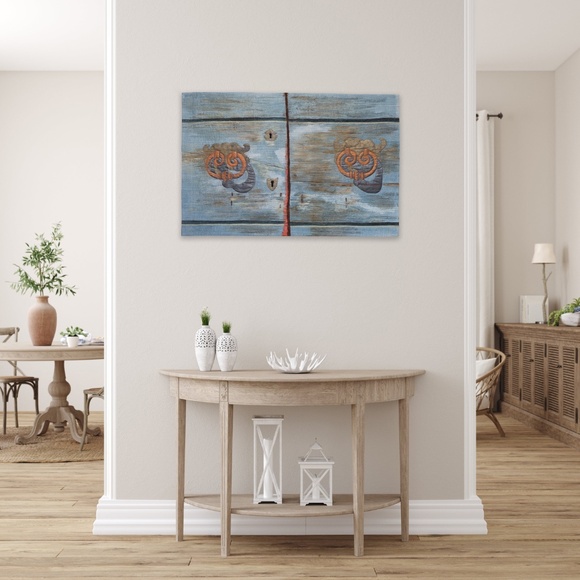 DOOR #2 - original mixed media textile wall hanging - New - Picture 3 of 7